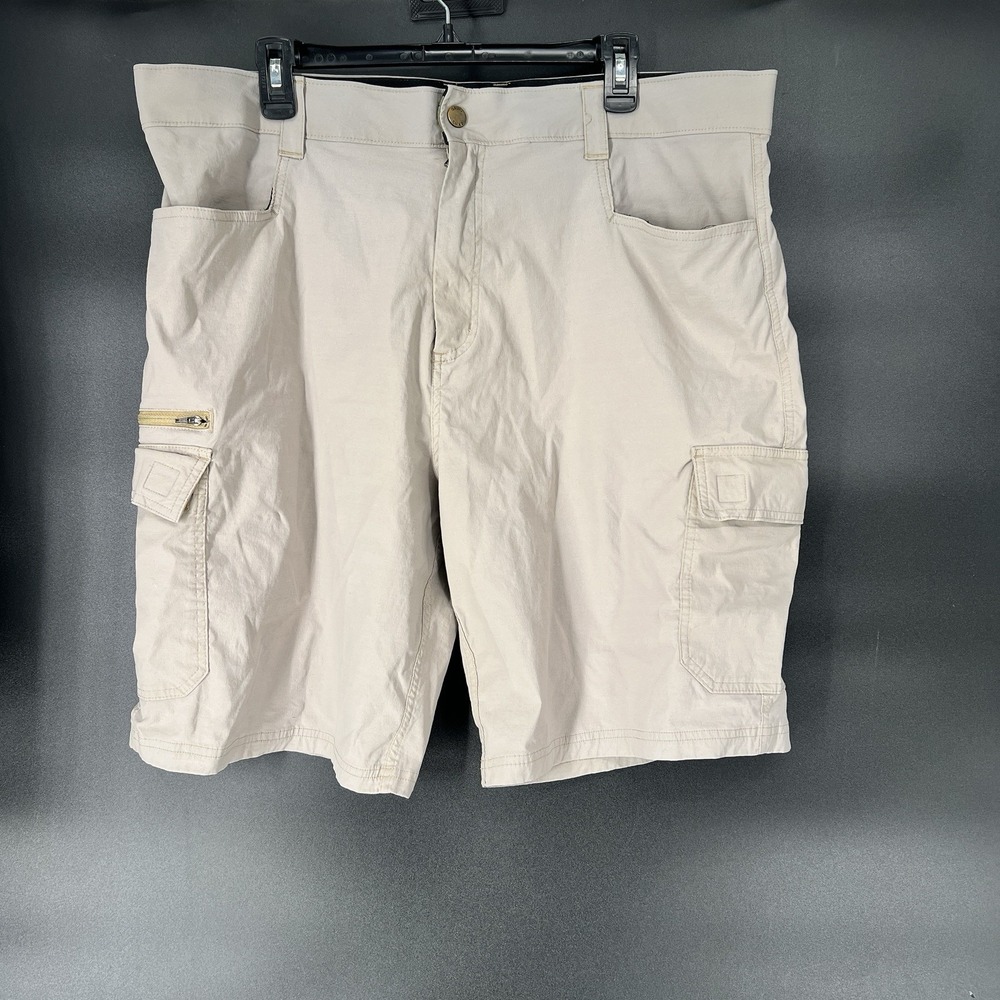 Orvis Mens Tech Cargo Shorts Khaki Sz 40 Flex Waist Fishing Outdoors 1483576
